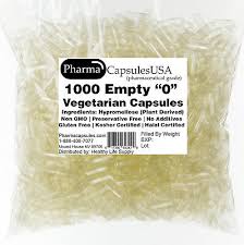 10 000 Empty Vegetarian Capsules Size 0 Kosher Halal