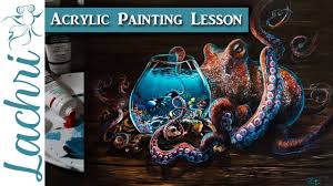 Build your coral reef. recorded for you over 3 days in my studio in tropical nth queensland, australia. Surreal Octopus Acrylic Painting Lachri Fine Art