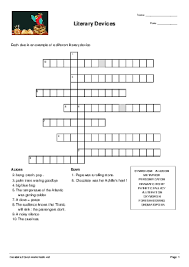Literary terms crossword puzzle pdf answer key. Figurative Language Worksheets