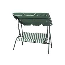 The sunjoy porch swing will bring a touch of coziness to your outdoor living space. Sunjoy Greenland 3 Person Green Metal Porch Swing With Green Canopy 110205007 The Home Depot