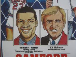 1987 SAMFORD Men's Basketball Guide(20 Signed/ED McLEAN(Died-2011/REMBERT  MARTIN