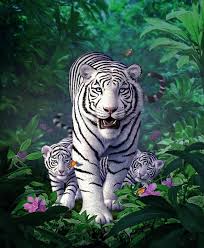 White Tigers Digital Art By Jerry Lofaro White Tigers Fine Art Prints And Posters For Sale Tiger Poster Tiger Art Tiger Painting