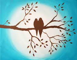 Birds On Branch Silhouette Sold By Just Paint It By Colleen On Storenvy Birds on branch silhouettes on sunset or full moon vector, wall decals, birds on tree design, couple of birds silhouette.