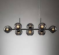 Rennnsan Kylie 8-Light Black Kitchen Island Globe Modern Glass Bubble  Pendant Lights KI8101-07948