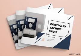 Stock Template Of Landscape Portfolio Layout With Pink And Blue Accents Brochure Booklet Template Pro Portfolio Design Book Design Layout Portfolio Layout