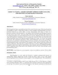 Menghadirkan berbagai bonus yang menggiurkan. Pdf Ukhti Vs Ughtea Arabic Kinship Address Term As Slang And Identity In Indonesian Twitter