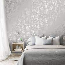 Milan Metallic Wallpaper Grey Silver Grey Wallpaper Living Room Feature Wall Bedroom Grey Wallpaper Bedroom