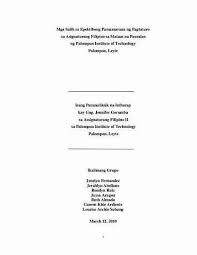 Thesis Table Of Contents Tagalog Thesis Title Ideas For College