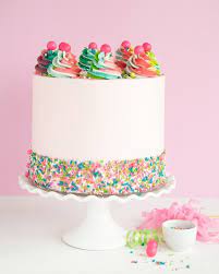 Making A Sprinkle Cake Find Out How Much Sprinkles You Ll Need To Do It Sprinkle Cake Cake Yoghurt Cake