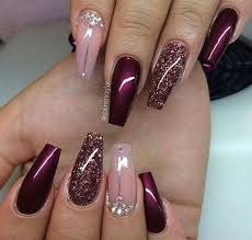 burgundy nail designs for women 2019