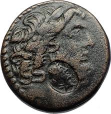 Antioch On The Orontes 48bc Greek Coin Cleopatra Vii Of Egypt Countermark I70324 Greek Coins Coins Ancient Greek Coin