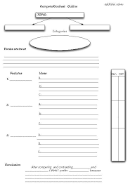 Comparison Contrast Essay Outline Worksheet For Planning Essays Essay Outline Essay Outline Template Essay Outline Format