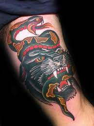 Top 57 Traditional Panther Tattoo Ideas 2021 Inspiration Guide Traditional Tattoo Design Traditional Snake Tattoo Panther Tattoo