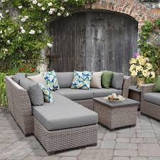 Birch Lane Patio Furniture Florence 8 Piece Sectional Set With Cushions Birchlane 1650 Outdoor Wicker Patio Furniture Patio Furnishings Patio Furniture Sets