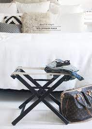 I think that something as small and simple as a luggage rack for guests makes them feel expected and welcome. Simple Diy Luggage Rack For Summer Guests Earnest Home Co
