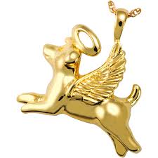 Always in my heart urn necklace cremation jewelry for ashes pendants memorial lockets keepsake jewelry. Angel Dog Pet Urn Pendant