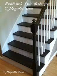 Look through black stair treads photos in different colors and styles and. Stair Redo With Painted Treads And Beadboard Risers 11 Magnolia Lane Redo Stairs Staircase Remodel Home