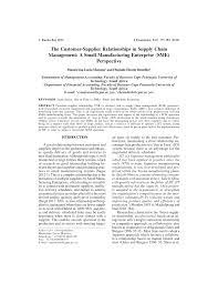 Keep your real mailbox clean and secure. Pdf The Customer Supplier Relationships In Supply Chain Management A Small Manufacturing Enterprise Sme Perspective