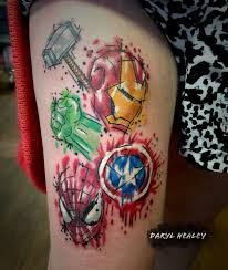 Marvel Logo Sketchy Splash Effect Tattoos I Did Marvel Tattoos Avengers Tattoo Super Hero Tattoos