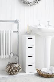 The narrow depth bathroom vanity is not only for washing hands and brushing teeth. Dorset 17cm Very Slim Narrow White Bathroom Storage Furnitue With 4 Drawers