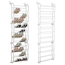 Some organizers hang behind a door while others fit under your bed to maximize unused space. 36 Pair Shoe Rack Over The Door Shoe Storage Organizer White Sortwise