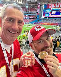 Superbowl LVii C'MON Chiefs!!! Wichita, Kansas pals since we were in  diapers. Look at us now! Kickoff in 30. LFG!!!!