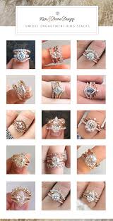 Stacked Engagement Rings Wedding Ring Sets Faceted Wedding Ring Stacked Engagement Ring Sapphire Engagement Ring Set