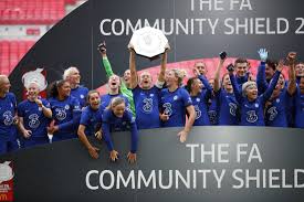 For participating in this fixture, the fa presented the club with this silver replica of the community shield. Player Reactions Chelsea Players React To Fa Women S Community Shield Success Fawsl Full Time