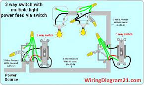 In the below multiple lights wiring diagram, i have shown 3 light bulbs which can switch on/off by only one switch. 3 Way Switch Wiring Diagram House Electrical Wiring Diagram