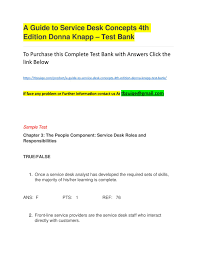 Salary estimates are based on 1,133 salaries submitted anonymously to glassdoor by service desk analyst employees. A Guide To Service Desk Concepts 4th Edition Donna Knapp Test Bank By Cathrinlozy Issuu