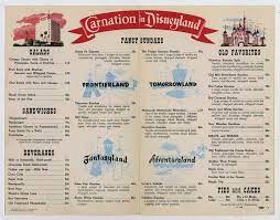 Carnation Ice Cream Parlor Menu Id Septdisneyland17781 Van Eaton Galleries Disney Menus Vintage Menu Retro Disney
