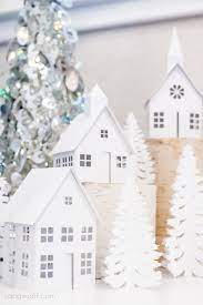 Winter Village Display Winter Paper Crafts Diy Christmas Village Christmas Paper