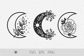 Download Floral Moon Svg Crescent Moon Svg Celestial Svg 1161667 Cut Files Design Bundles