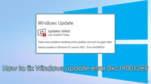 Feature update version 2004 failed, then windows tries version 20h2: How To Fix Windows Update Error 0xc190012e