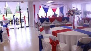 Here you can find chic but affordable decorations for the wedding ceremony, reception area, guest tables, and even for the bridal car. Military Retirement Red White And Blue Theme At The All Events Hall Youtube