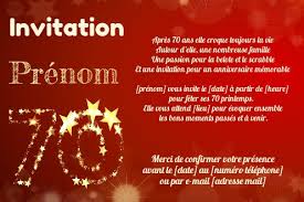 Texte Pour Invitation Anniversaire 70 Ans Killopps
