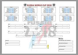 Football World Cup Russia Predictor Wall Chart Sweepstake