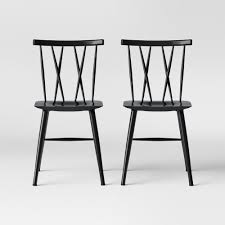 Set Of 2 Becket Metal X Back Dining Chair Black Project 62 In 2020 Dining Chairs Metal Dining Chairs Windsor Dining Chairs