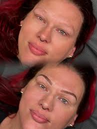 New year, New brows? 👀❤️🤭 My girl Montie is looking fabulous with her new  beautiful microbladed brows! @montiepython Just look at that difference! So  face framing to her features! 🙌🏻 To schedule