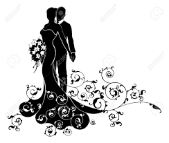 Robe Nuptiale Dessin Mariee Un Couple De Mariage Maria C E Et Le Maria C En Silhouette Avec La Dessin De Mariee A I Brautpaar Figuren Brautpaar Figuren Zeichnen