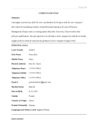 › standard curriculum vitae format pdf. Stop Cv Format