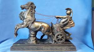 This sculpture is a dynamic piece with great patina. Gladiator Chariot Horses Bronze Signed A Scutui Maybe Broken Cape Lbs Antiques Board