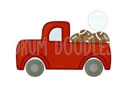 Watercolor Png Red Truck Footballs Pickup Truck Png Heat Etsy Heat Transfer Design Red Truck Free Motion Embroidery