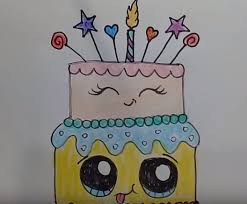 Birthdays are synonymous with cakes. Cute Happy Drawings Birthday Cake Cute Happy Drawings Drawing For Kids Novocom Top