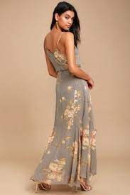 Feeling Freesia Grey Floral Print Maxi Dress Floral Print Maxi Dress Grey Floral Dress Occasion Maxi Dresses