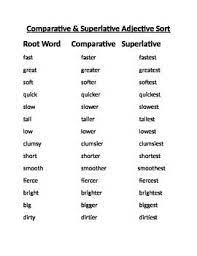 Comparative Superlative Adjective Card Sort Game By Pe By Mr E Teachers Pay Teachers Superlative Adjectives Comparative Adjectives Good Adjectives