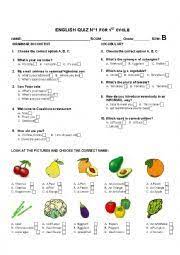 And, as it turns out, we cook a lot of vegetables like fruits and a lot of fruits like vegetables. English Exercises Fruit Quiz