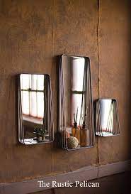 Free Shipping Mirrors Modern Shelf Mirrors Set Of 3 Metal Frame Mirror Rustic Furniture Mirror Decor