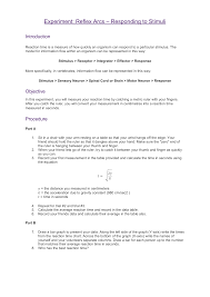 Reflex Arc Experiment Difficult Responding To Stimuli