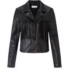 Collection Weekend By John Lewis Fringed Leather Biker Jacket Black Fringe Leather Jacket Black Biker Jacket Black Motorcycle Jacket